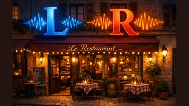 フランス語のLとRの発音の違いを説明するイラスト