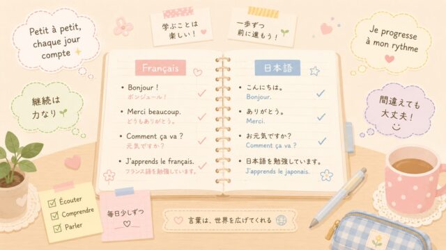 バイリンガル育児を振り返る親のイラスト