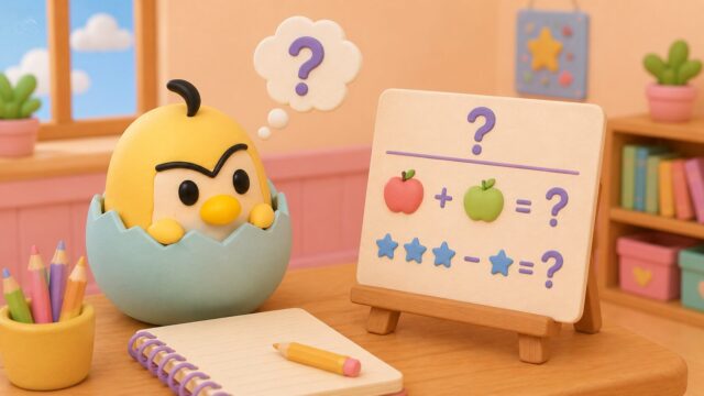 フランス語の指示形容詞でよくある間違いに気をつけるペンギンのイラスト